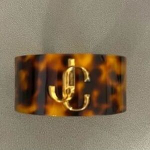 JIMMY CHOO Womens Logo Tortoiseshell cats Cuff Bracelet  (MSRP $559)